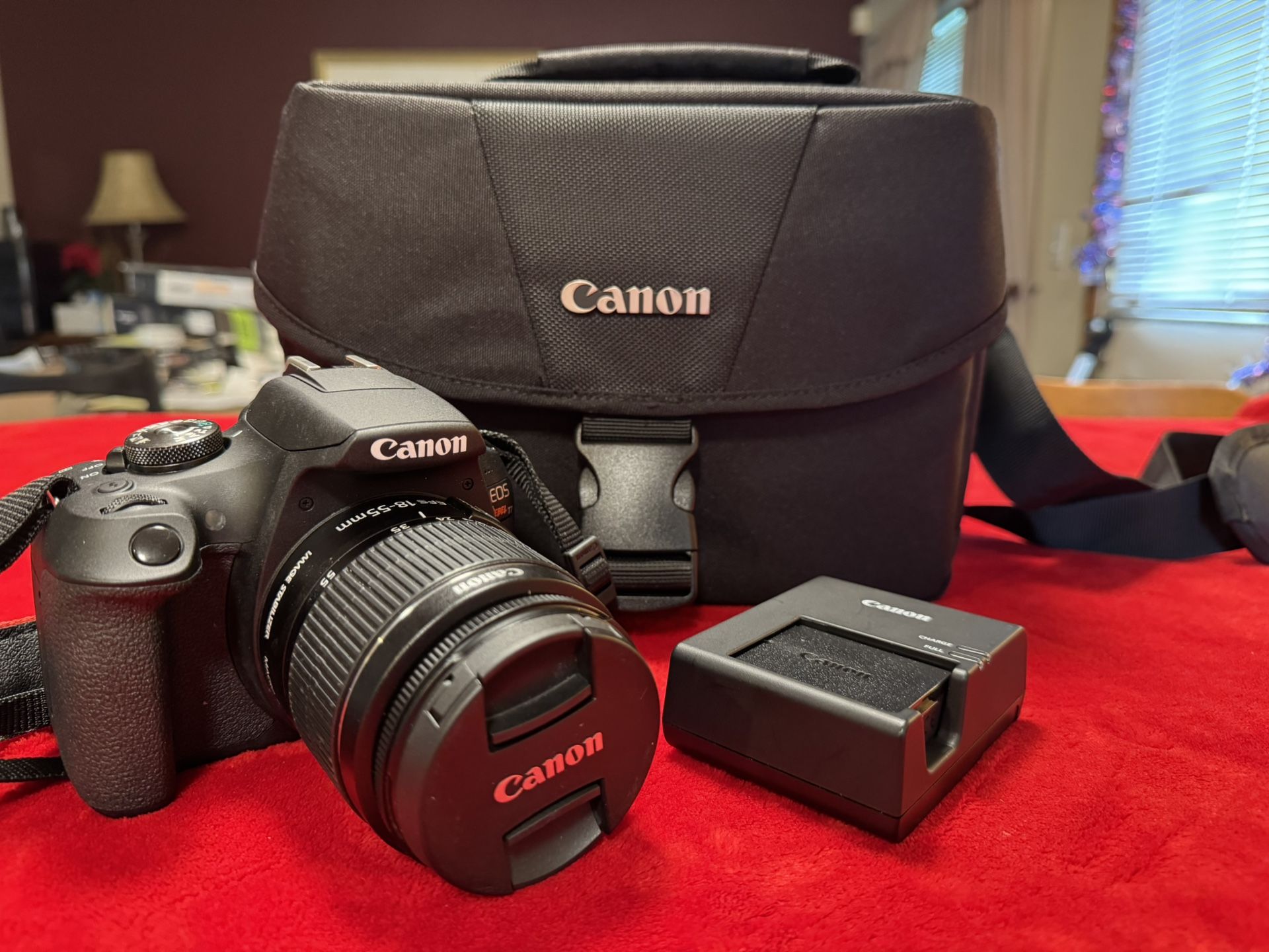Canon EOS Rebel T7 DSLR – 24.1MP with 18–55mm Lens + Carrying Case