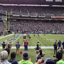 San Francisco 49ers at Seattle Seahawks (Section113, Row D, only 4 rows from the Field!)