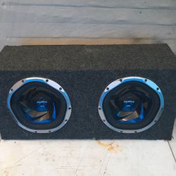 Dual 10” Subwoofer Box With Amplifier 