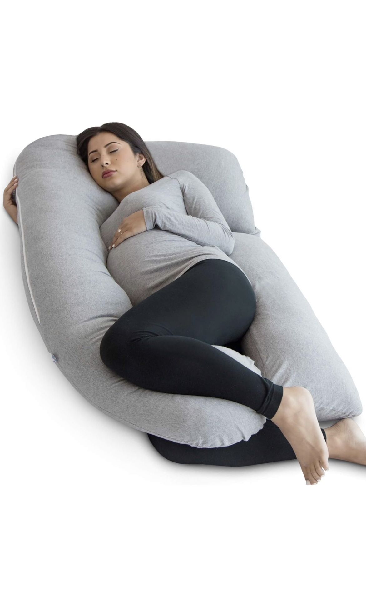 U Shaped Pregnancy Body Pillow Detachable Grey