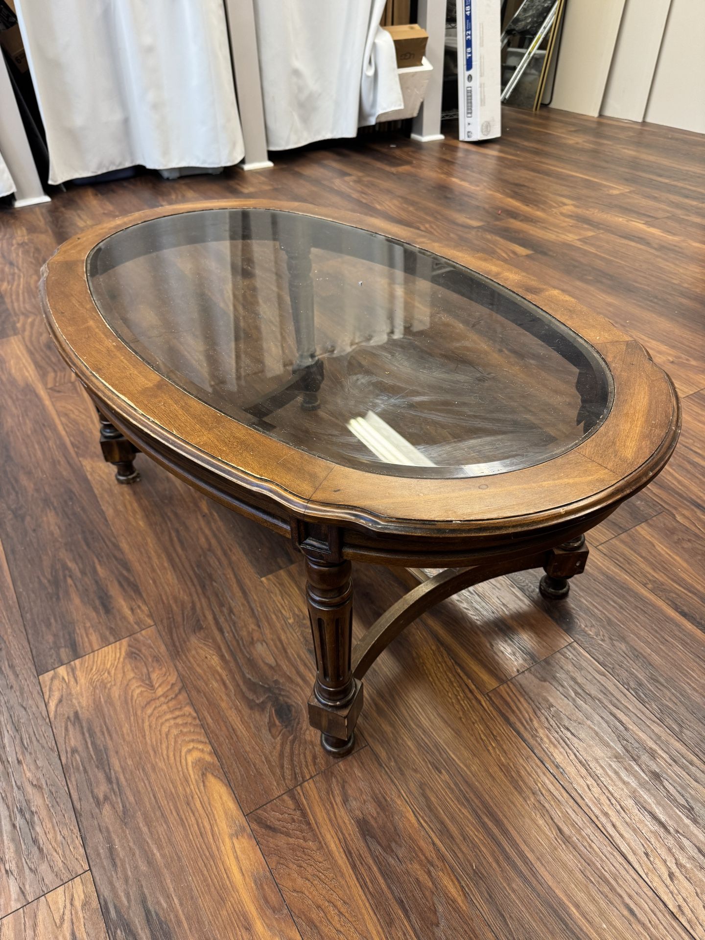 Oval Glass Coffee Table