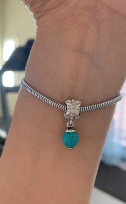 Solid Sterling Silver December Birthstone dangle charm