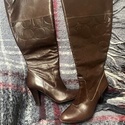 Coach Leather High Boots 7.5M