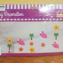 ceiling decorations 8ft long momentum Brands Flamingos, palm trees and flowers