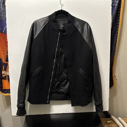 Theory M Black Leather Jacket Men