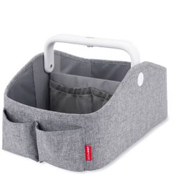 Nursery Style Light-Up Diaper Caddy - Heather Grey