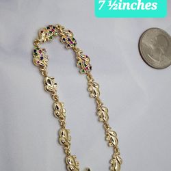 Bracelet Elephants With Stones Gold-plated 