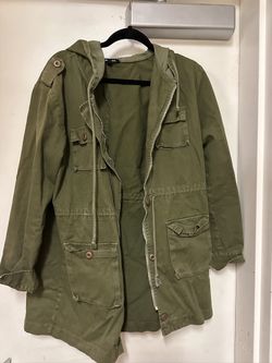 Green Army Color Jacket Woman 
