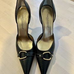 Authentic Vintage Dolce & Gabbana Black Leather Heels