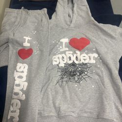 I Love Spider Sweatsuit Grey 