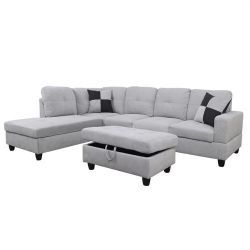 Fabric Sectional Couch  ottoman 