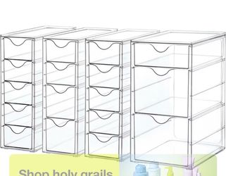 Vtopmart Clear Acrylic Organizer with 16 Drawers (4 Set), for Office Supplies, Desk Organization and Storage for Makeup, Jewelry, Art Crafts