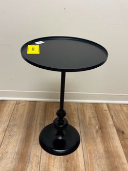 Black Metal Round Accent Side Table