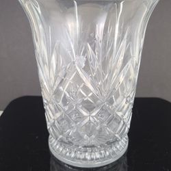 Vintage Crystal Flared Vase, 7.75" Tall, Diamond Cut