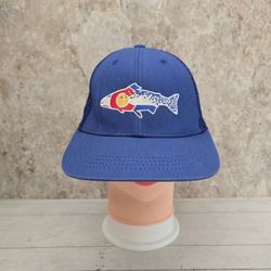 Rep Your Waters Colorado Fishing Blue Trucker Snapback Adjustable Hat
