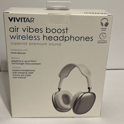 Vivitar Air Vibes Boost Wireless Headphones Bluetooth Superior Premium Headphone