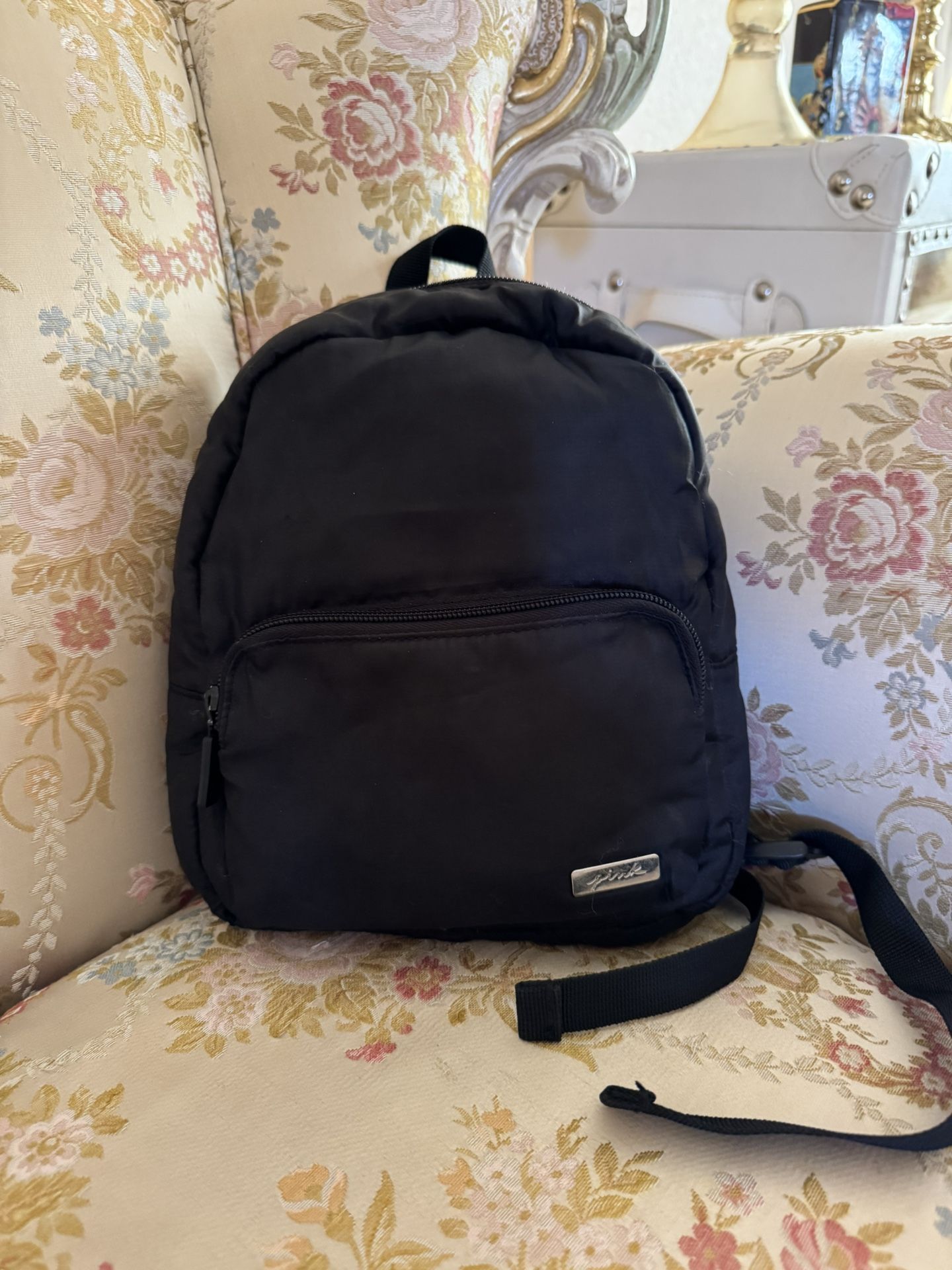 VICTORIA’S SECRET PINK BLACK CANVAS BACKPACK