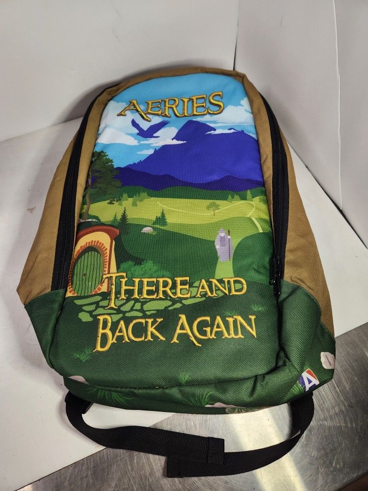 The Hobbit There And Back Again Tolkien Aeries 18" All Over Print Backpack NWOT LOTR