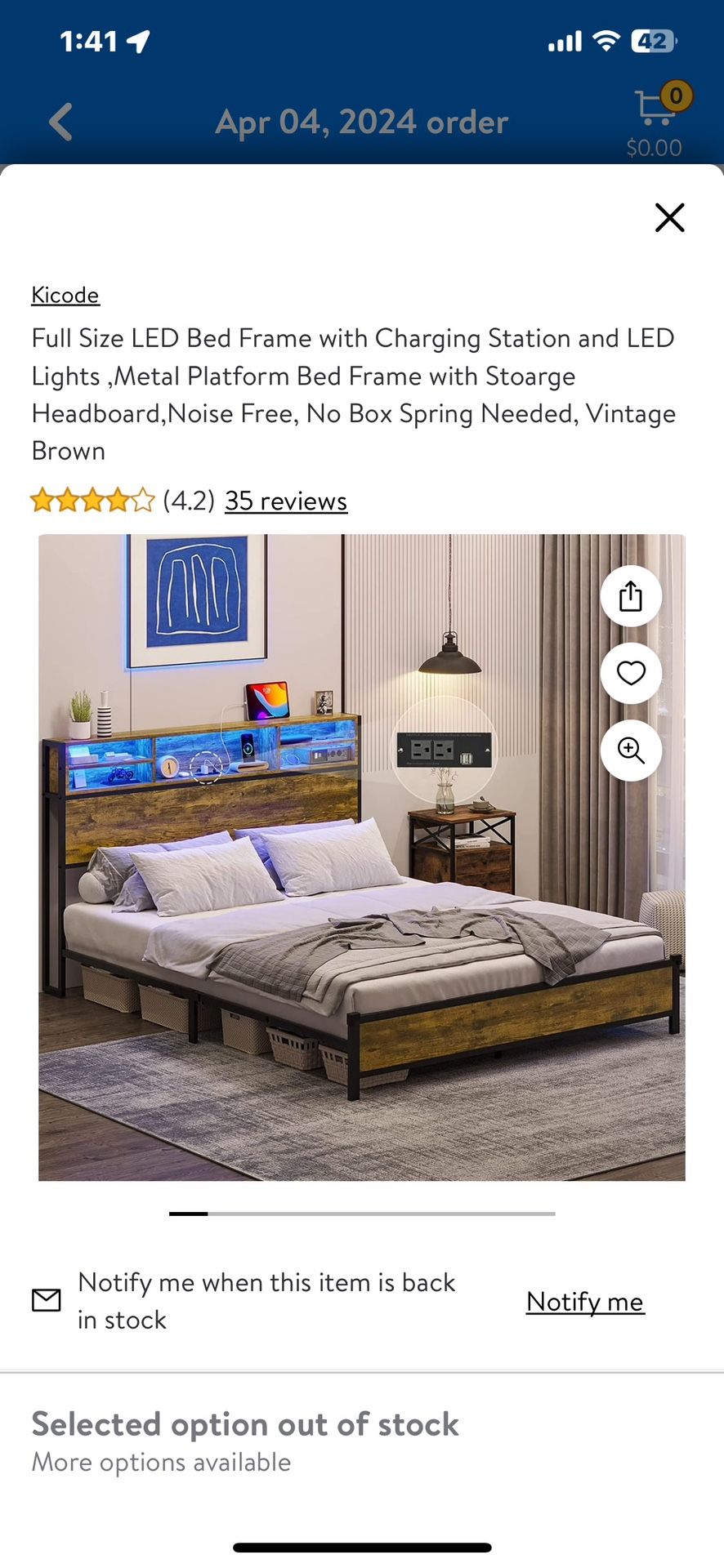 Full Sized Bed frame 