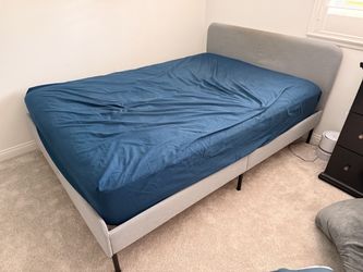 🛏️ Full Size Upholstered Bed Frame Light Gray