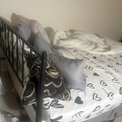 Hartford Queen Size Bed Frame, No Box Spring Needed, and Queen Size Mattress 