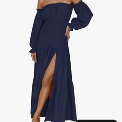 Navy Boho Maxi Dress
