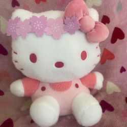 Pink HELLO KITTY with flower crown