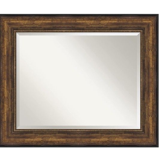 Amanti Art Bathroom Wall Mirror (29.50 x 35.50 in.), Ballroom Bronze Frame - Open Box. MSRP $137