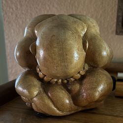 Weeping Buddha wooden hand carved $25