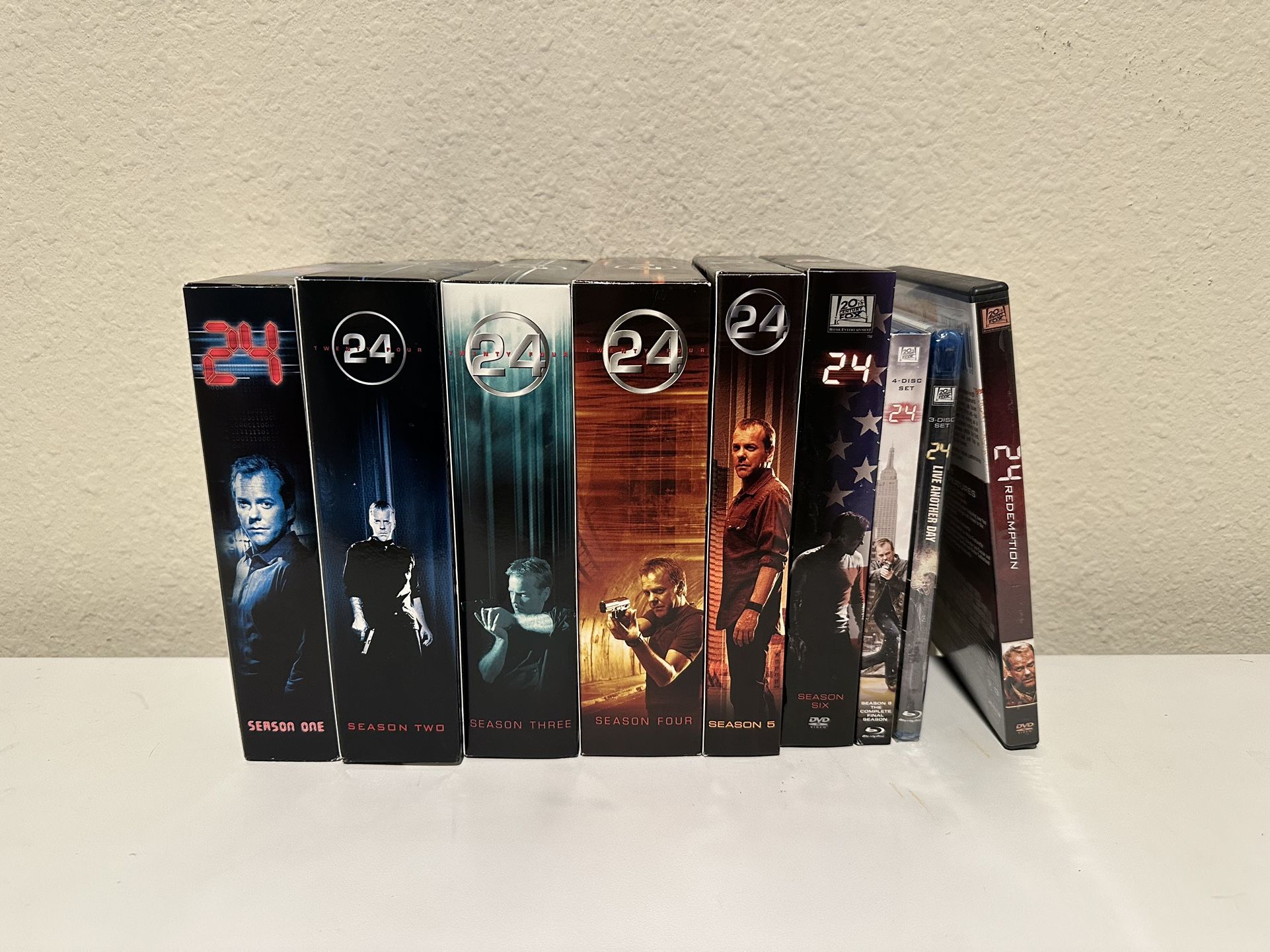 24 TV Series Seasons 1-6 (DVD), 8 & 9 (Blu-ray), Redemption (DVD)