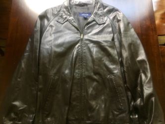 Express / Structure Men's Black Leather Zip-Up Jacket