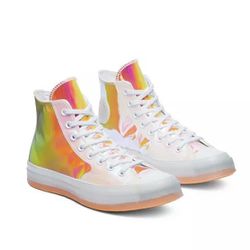 Converse Chuck 70 Hi-Vis White Orange Iridescent Sneakers 170604C NWT
