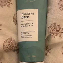 Bath and Body Works Aroma BREATHE DEEP: EUCALYPTUS & LAVENDER Body Cream 8 oz