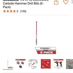 Milwaukee 1/4 in. SHOCKWAVE Carbide Hammer Drill Bits (5-Pack)