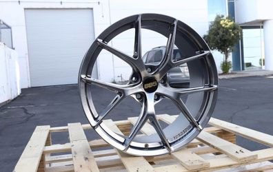 Brand New BBS FI-R Style 19x8.5/19x9.5 Staggered Hyper Black Wheels 5x114.3 ET35 Fits Honda Toyota N