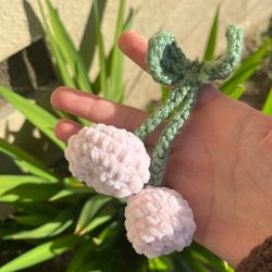Crochet Cherry Keychain 