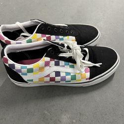 Authentic Colored Checkered Vans Shoes - Worn Once, Excellent Condition