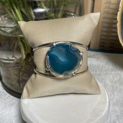 Blue Agate | Bracelet | Silver Plated