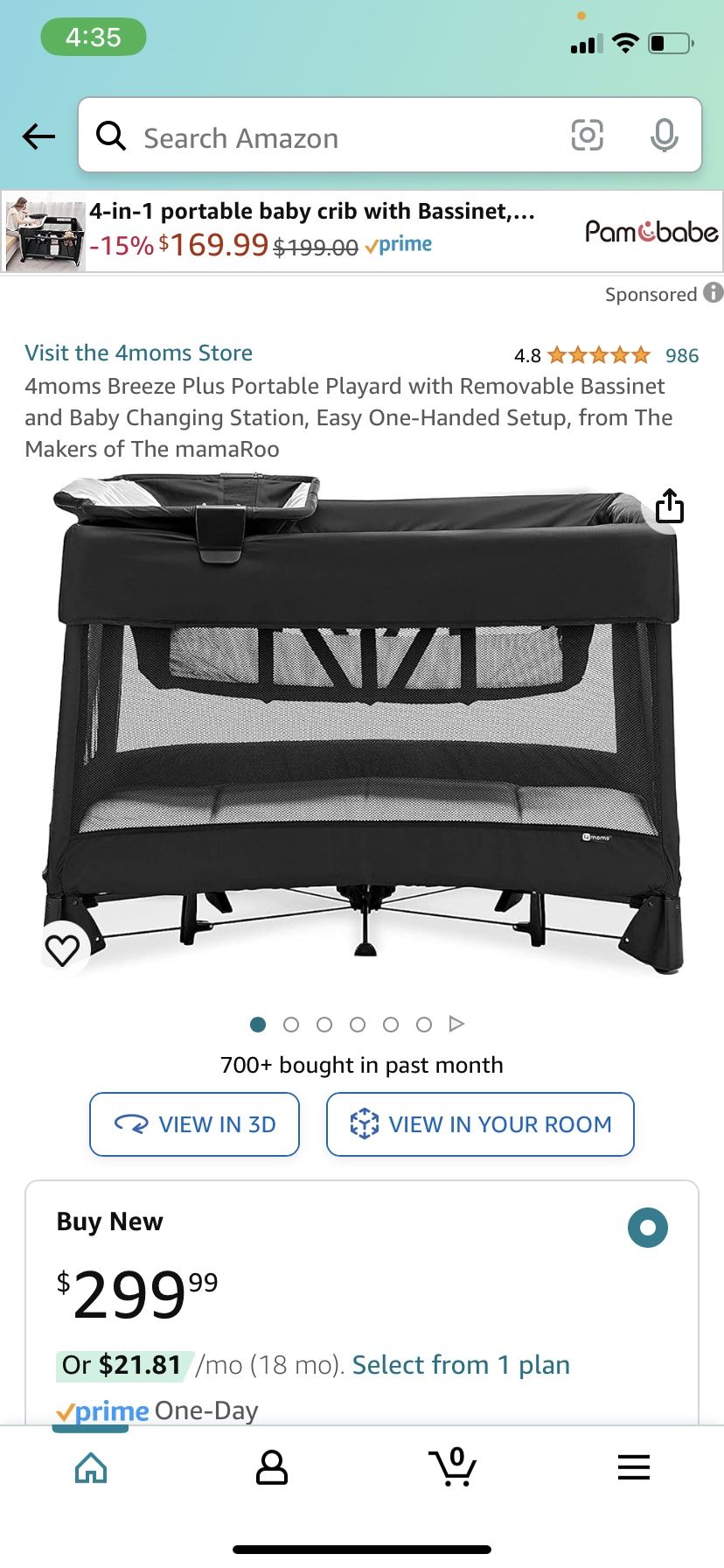 New 4moms Baby Portable Playard With Changing Table