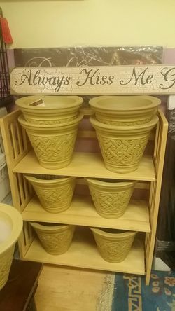 Heavy Duty Plastic Embroidered Planter Pot