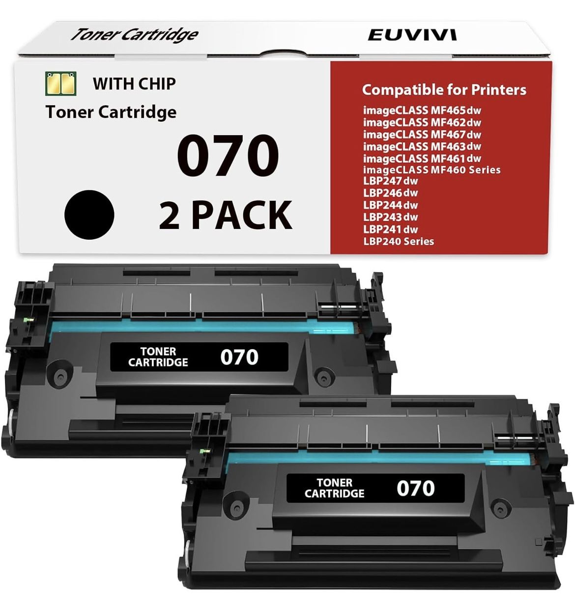 070 Toner Cartridge Replacement Compatible for Canon 070 070H Toner Cartridge for imageCLASS MF465dw MF462dw LBP246dw LBP247dw Printer (2 Pack)