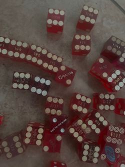 Huge Lot of 85 Vintage Red Translucent Casino Craps Dice – Serialized & Canceled
