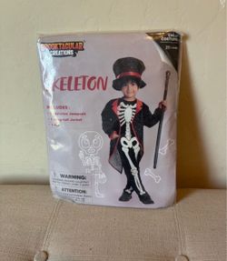 Spooktacular Creations Glow in the Dark Skeleton Costume for Kids, Halloween Skeleton Costume for Toddlers 3T 3-4 Years