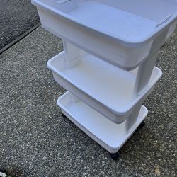 Medium size plastic rolling cart
