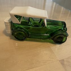 Vintage Avon Green Glass Car Decanter