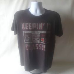 Nintendo keeping it classic mens dark gray short sleeve t shirt size M