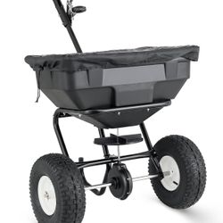 125 lb Walk-Behind Broadcast Spreader, Multi-Functional for Fertilizer, Grass Seed, Salt & Ice Melt
