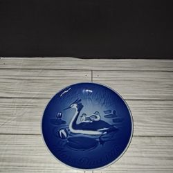 Mothers Day 6" Wall Plate HERON & BABIES 1978 B&G Copenhagen Mors Dag Denmark