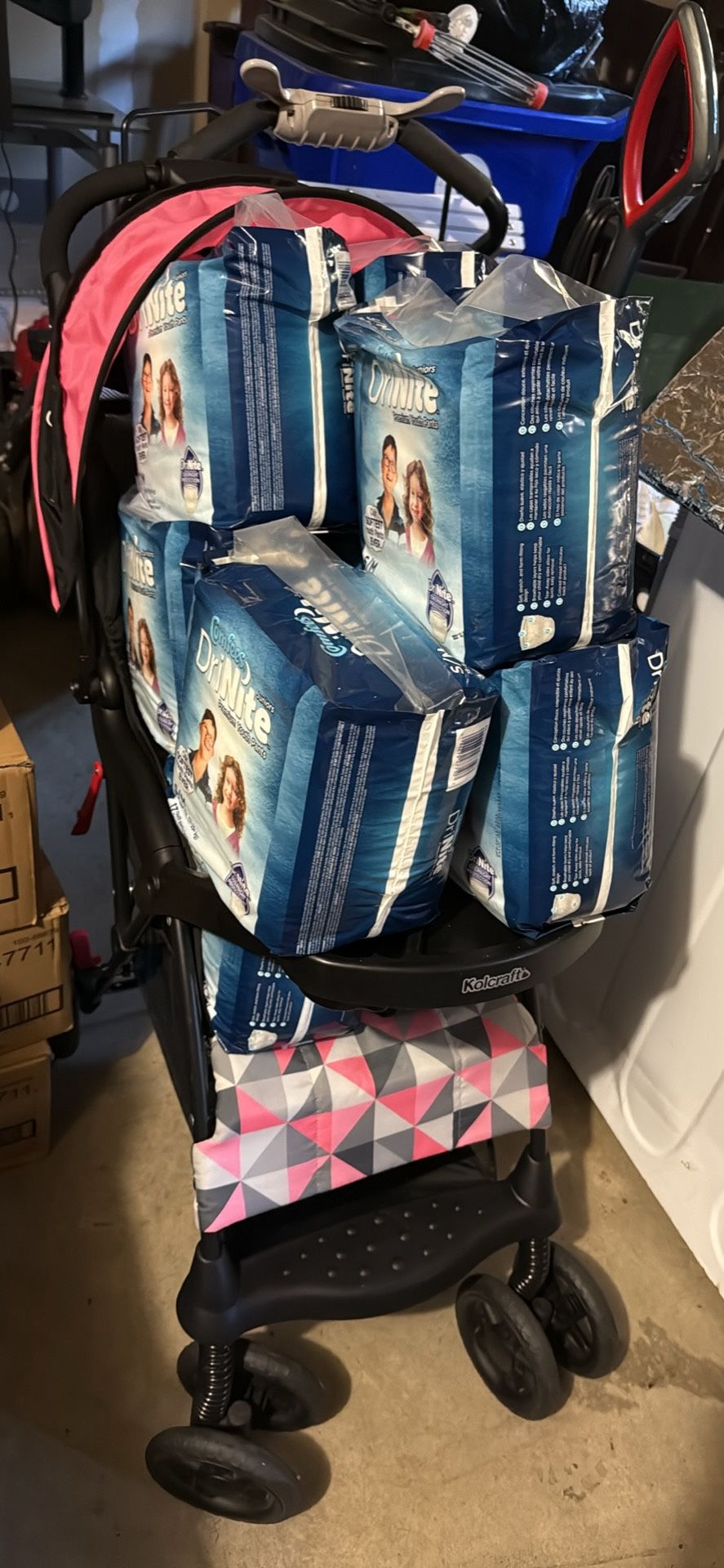 Pre-owned KOLcraft cloud sport Baby Stroller For Sale. $25 Also got S/M pull ups for sale. 12 packs of 17 for $48.00 plus you get 3 packs free.