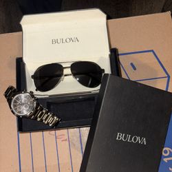 BULOVA Watch And Sunglasses Set 
